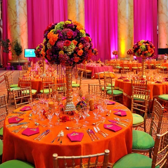 vibrant indian table setting